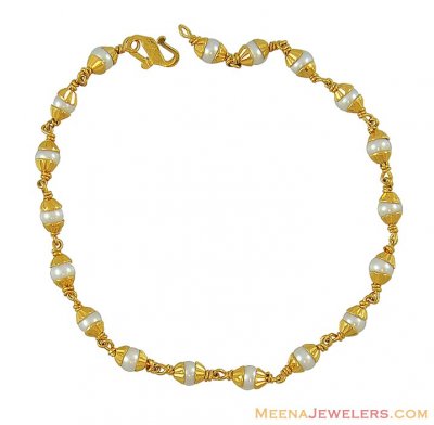 22k Gold Pearl Bracelet ( Ladies Bracelets )