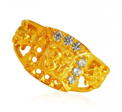22k Gold  Ganesha  and Om Mens Ring ( Mens Signity Rings )