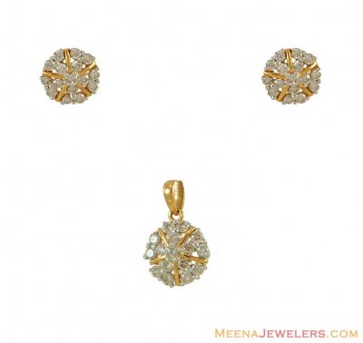 Diamond Pendant and Earrings Set ( Diamond Pendant Sets )