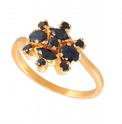Gold Ring with Sapphire ( Ladies Rings with Precious Stones )
