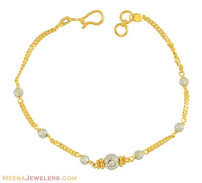 Gold Two Tone Bracelet (22 karat) ( Ladies Bracelets )