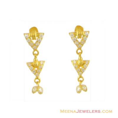 22K Fancy Gold Signity Earrings ( Signity Earrings )