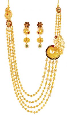 Elegant 22K Peacock Necklace Set ( Gold Designer Sets )