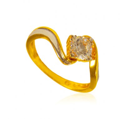 22 kt Gold Studded Ring ( Ladies Signity Rings )