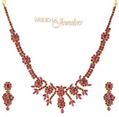 Ruby Designer Necklace Set ( Ruby Necklace Sets )