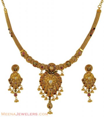 Antique gold necklace set ( Antique Necklace Sets )