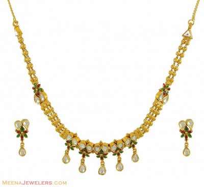 Kundan Necklace Set (22k) ( Antique Necklace Sets )
