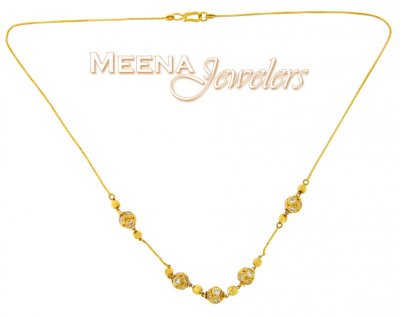 Gold Chain (Necklace) with CZ ( Necklace with Stones )