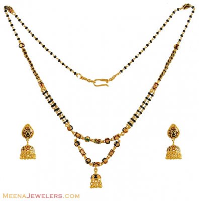 Gold Mangalsutra and Earrings Set ( Gold Mangalsutra Sets )