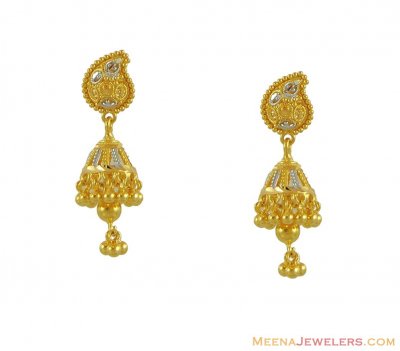22K Gold Indian Jhumki ( 22Kt Gold Fancy Earrings )