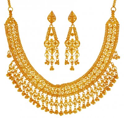 22Kt Yellow Gold Necklace Set ( 22 Kt Gold Sets )