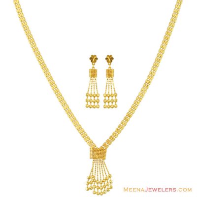 22K Gold Fancy Necklace Set ( Light Sets )