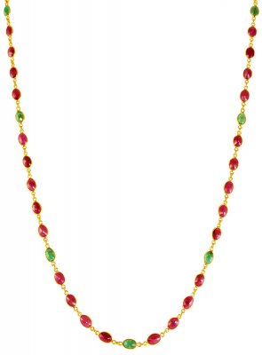 22 Kt Gold Emerald Ruby Chain ( 22Kt Gold Fancy Chains )