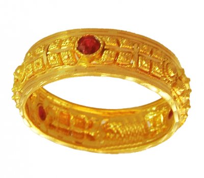22Kt Gold Ruby Band ( Ladies Gold Ring )