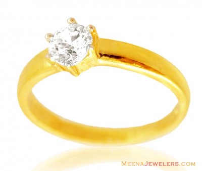 Gold Signity Solitaire Ring ( Ladies Signity Rings )