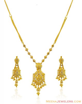 22k Fancy Gold Necklace Set  ( 22 Kt Gold Sets )
