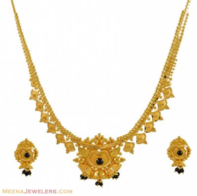 Indian Gold Necklace Set ( 22 Kt Gold Sets )
