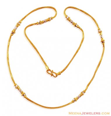 Gold Two Tone Chain ( 22Kt Gold Fancy Chains )