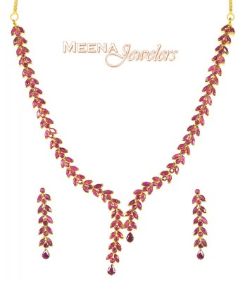 Ruby Designer Necklace Set ( Ruby Necklace Sets )
