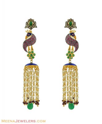 Victorian Peacock Earrings ( Diamond Victorian Jewelry )