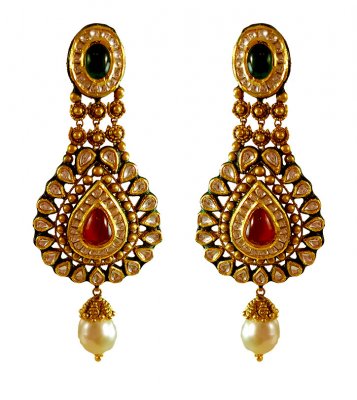 22Kt Gold Antique Long Earring ( Exquisite Earrings )