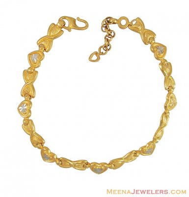 22K heart shaped bracelet ( Ladies Bracelets )