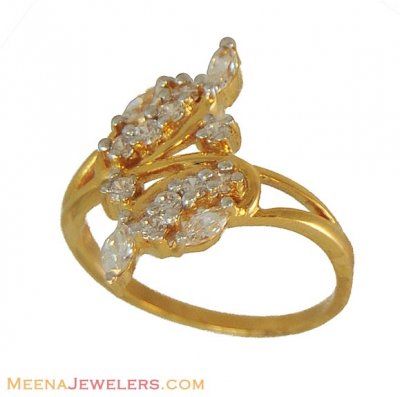 Gold Ring with CZ ( Ladies Signity Rings )