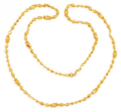 Long Gold Balls Chain (24 Inches) ( 22Kt Long Chains (Ladies) )