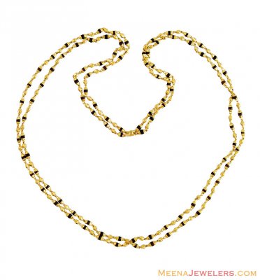 22k Indian Gold Black Tulsi Mala ( 22Kt Long Chains (Ladies) )