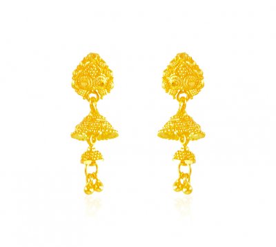 22Kt Chandelier Earrings ( 22Kt Gold Fancy Earrings )