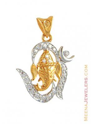 Gold OM and Ganapati Pendant ( Ganesh, Laxmi and other God Pendants )