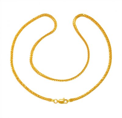 22kt Gold Fox Tail Chain (16 Inches) ( Plain Gold Chains )