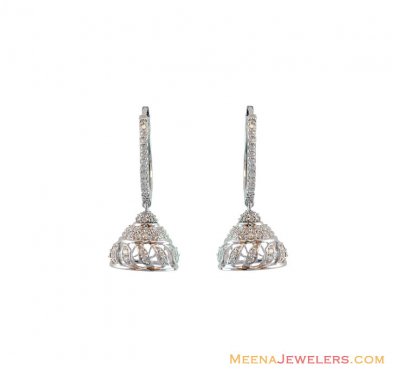 18K Fancy Diamond Earrings ( Diamond Earrings )