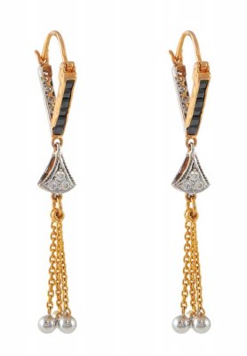 22K Fancy Hoop Earrings ( 22Kt Gold Fancy Earrings )