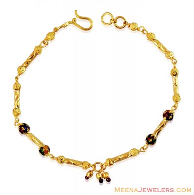 Gold Meenakari Fancy Bracelet  ( Ladies Bracelets )