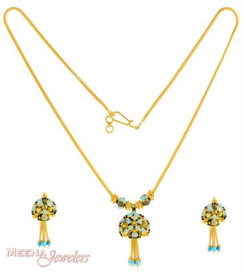 Gold Designer Necklace Set ( Gold Designer Sets )
