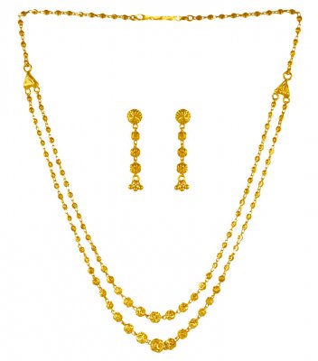 22Kt Gold Layered Necklace Set ( 22 Kt Gold Sets )