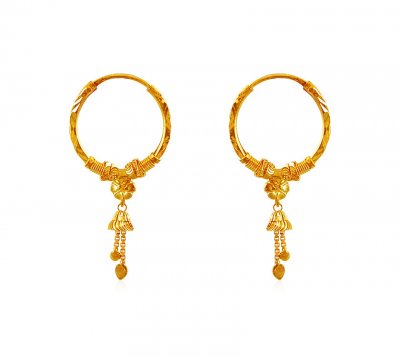 Fancy 22K Gold Hoop Earrings ( Hoop Earrings )