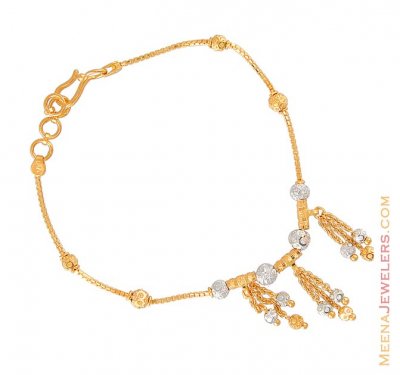 Gold Two Tone Bracelet with Charms ( Ladies Bracelets )