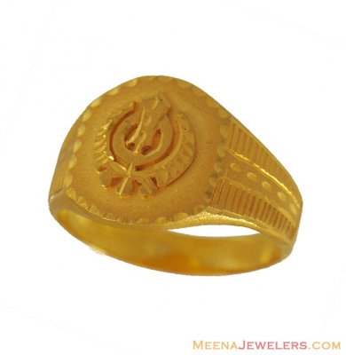 22Kt Yellow Gold Khanda Ring ( Religious Rings )