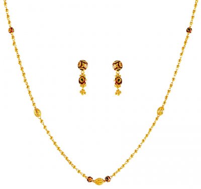 22kt Gold Meena Necklace Set ( Light Sets )