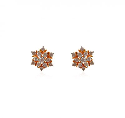 18kt Yellow Gold Diamond Earring ( Diamond Earrings )