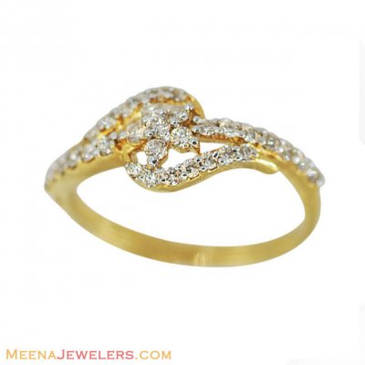 18k Floral Elegant Diamond Ring ( Diamond Rings )
