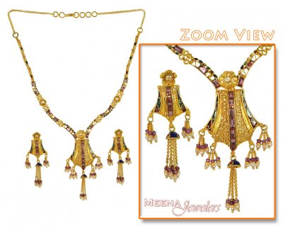 Fancy Designer Gold Necklace Set ( Antique Necklace Sets )