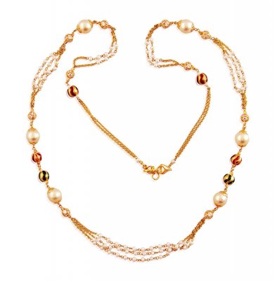 Pearls 22K Gold Chain ( 22Kt Gold Fancy Chains )