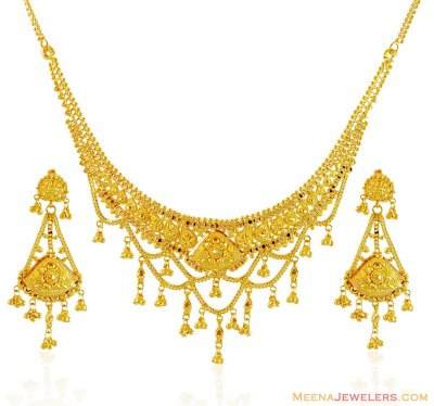 Beautiful Gold Necklace Set ( 22 Kt Gold Sets )