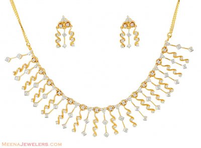 Diamond Necklace and Earrings Set ( Diamond Necklace Sets )