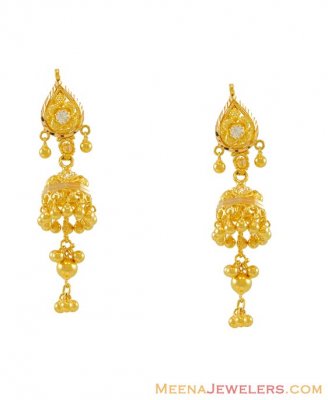 22K Jhumka Earrings ( 22Kt Gold Fancy Earrings )