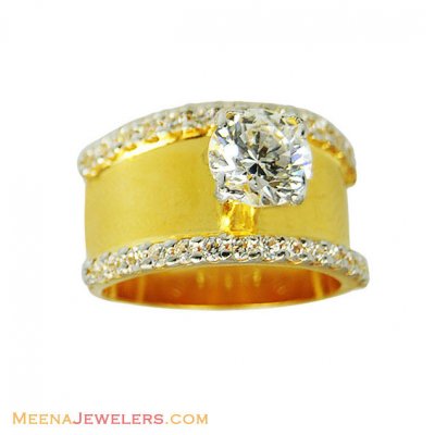 22K Solitaire Stone Ring ( Ladies Signity Rings )