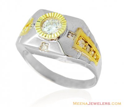 Designer 18Kt White Gold Ring ( Mens Signity Rings )